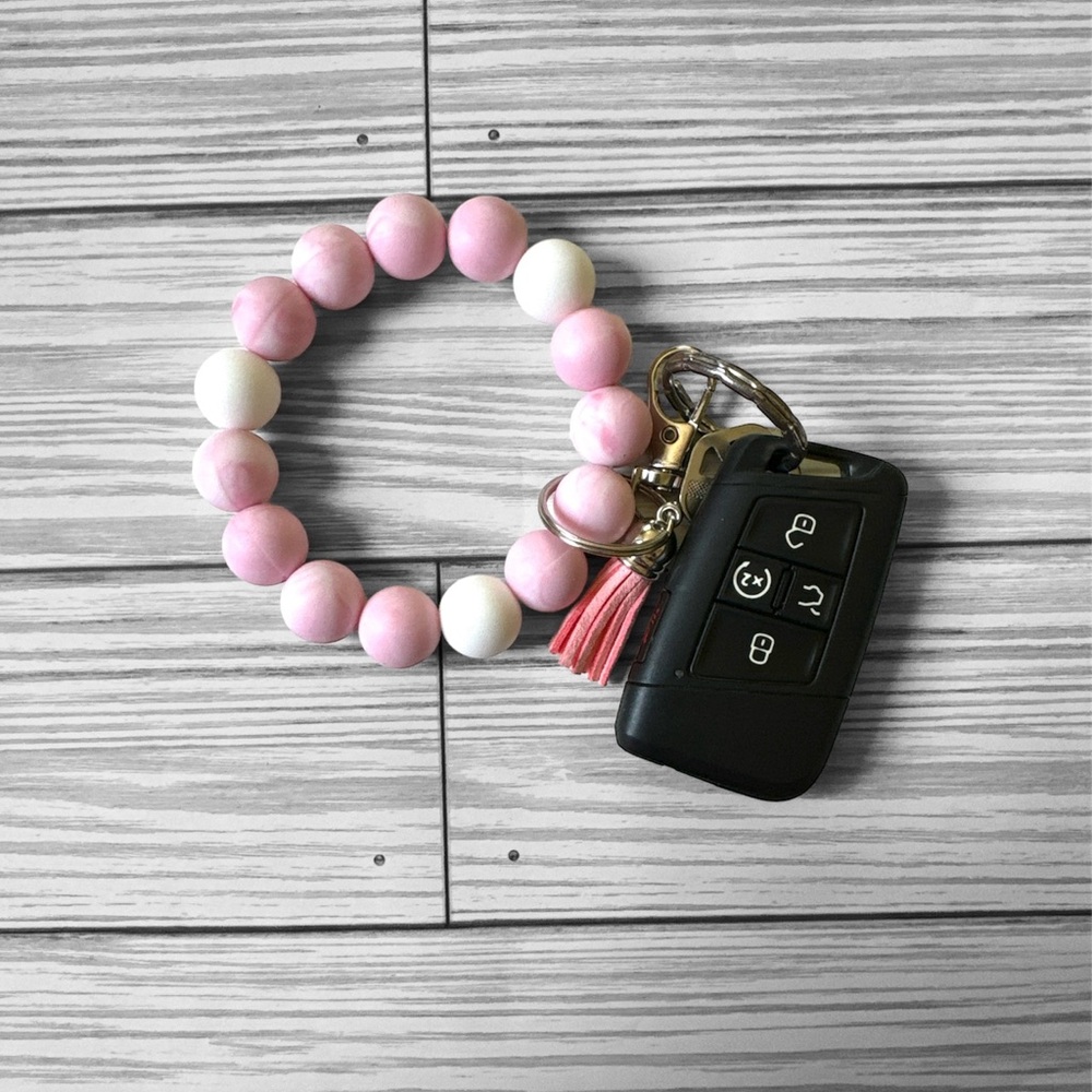 Marble Pink silicone Wristlet